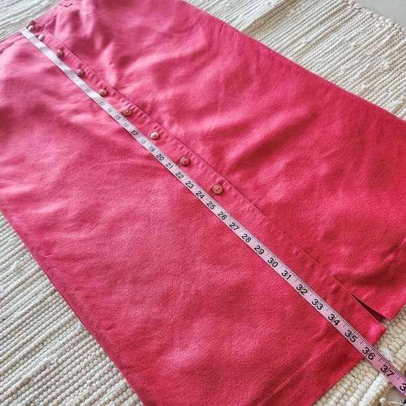 Liz Claiborne Emma James Barbie Pink Linen Blend Button Down Midi Skirt Size 14 - Picture 11 of 11